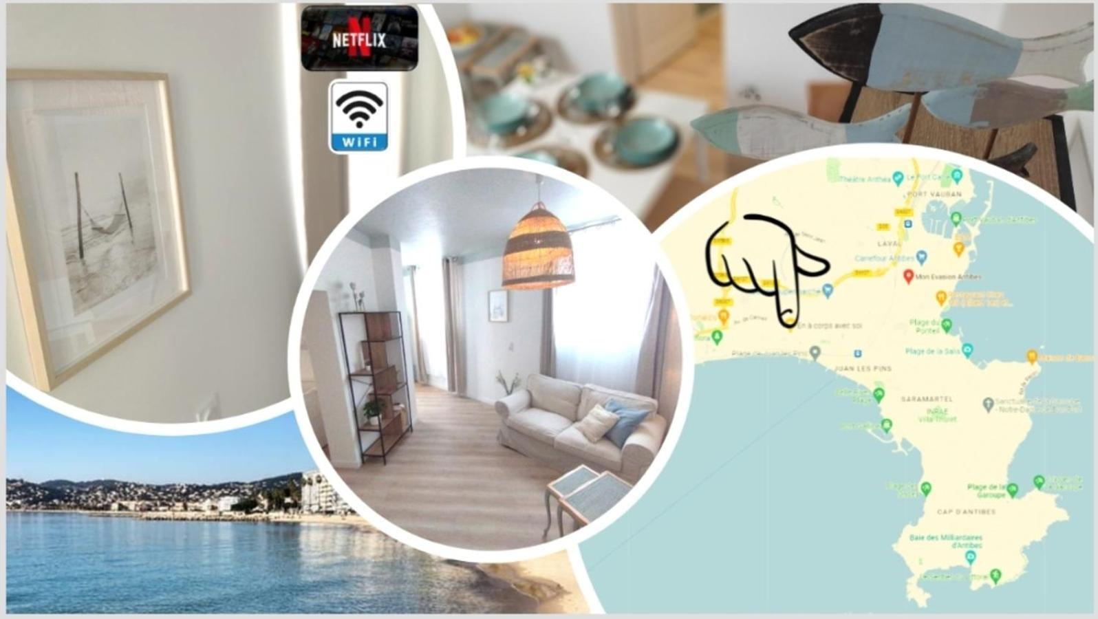 Plage & Confort 3 Pieces Parking Clim Et Wifi Antibes Exterior foto